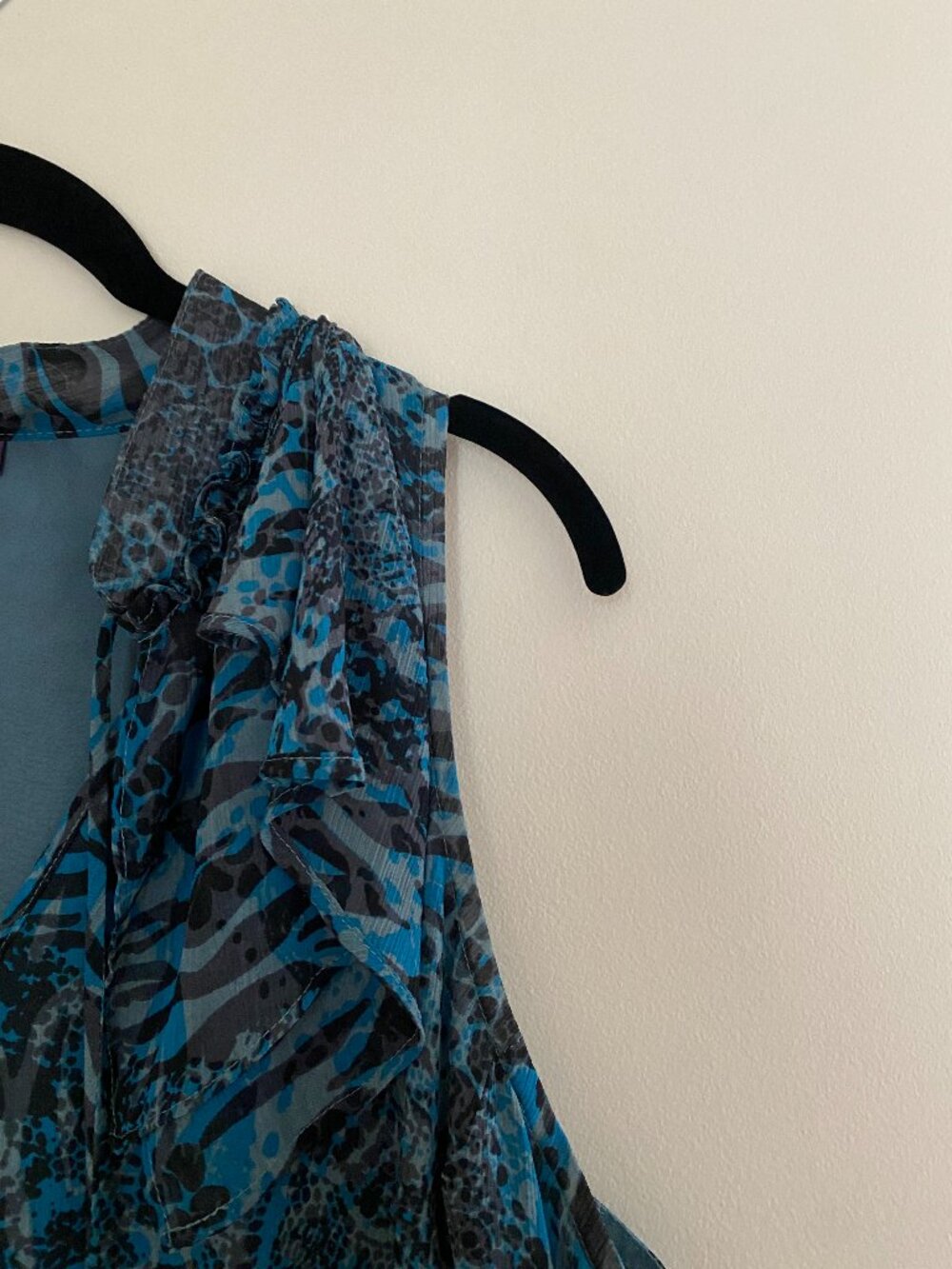 Blue Animal Print Blouse